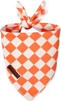 Fall Dog Bandana – Orange Gingham Plaid Triangle Scarf by UPURARAPUP