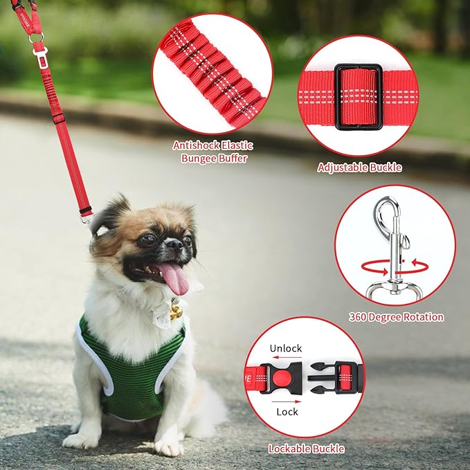BWOGUE Pet Dog Cat Seat Belt Reflective Car Dog Headrest Restraint Leash - Image 4