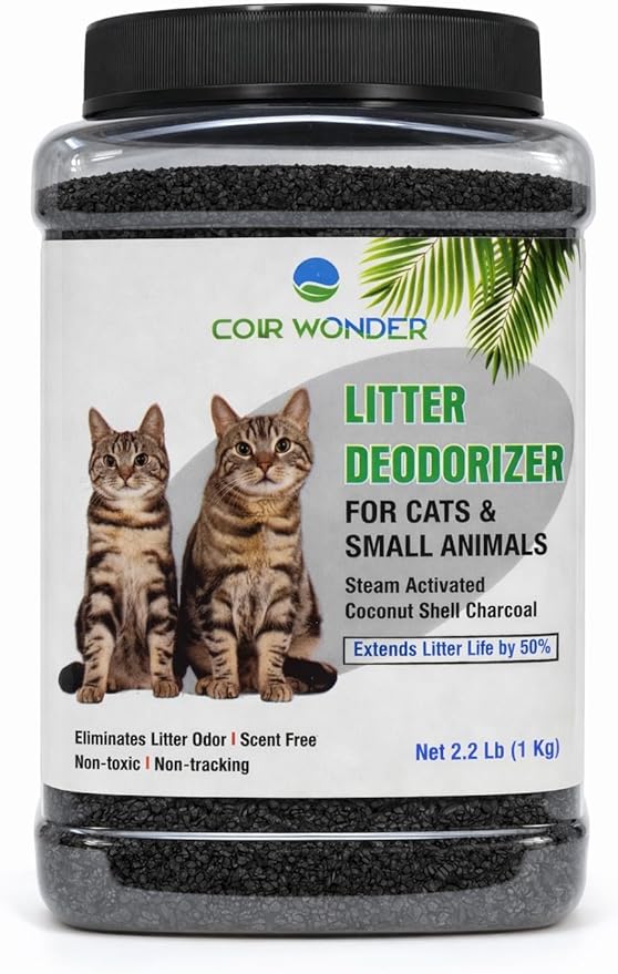 Cat Litter Deodorizer – 2.2 Lb Activated Charcoal Carbon – Odor Eliminator by CoirWonder