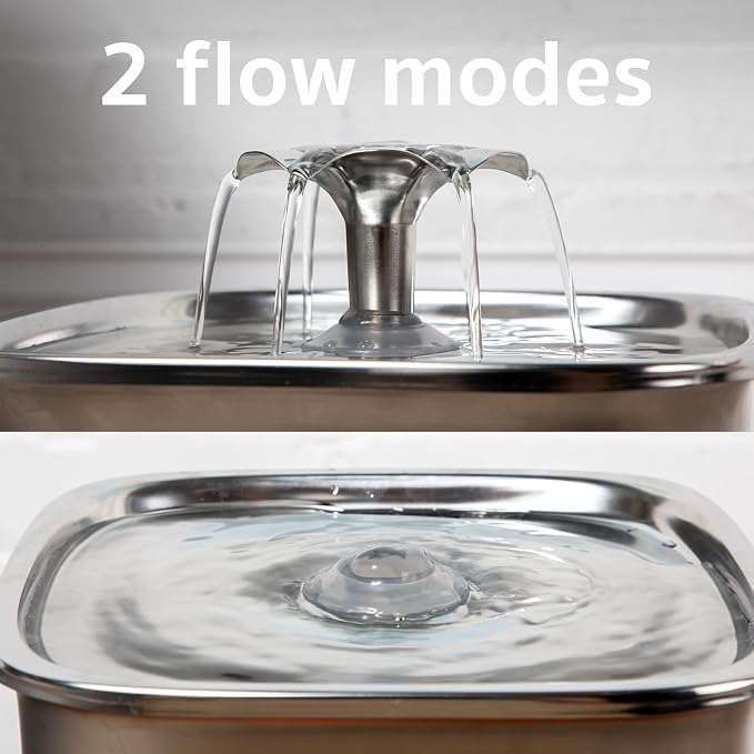 Veken Innovation Award Winner Stainless Steel Cat Water Fountain, 95oz/2.8L - Image 7
