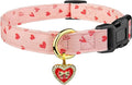 Cotton Handmade Dog Collar Cute and Distinctive Patterns Pink Heart by Fyeqyaou