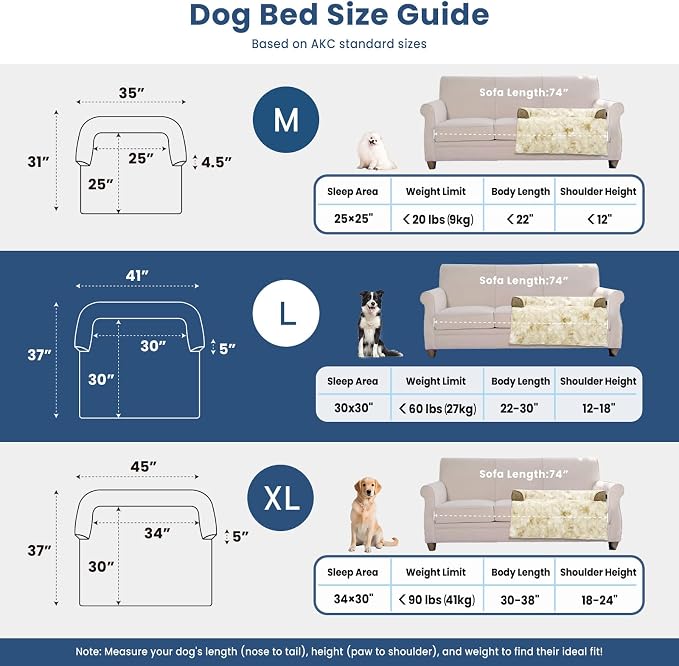 Calming Dog Couch Bed for Large Dogs, 41 x 37 inch Waterproof Removable Dogs - Image 5