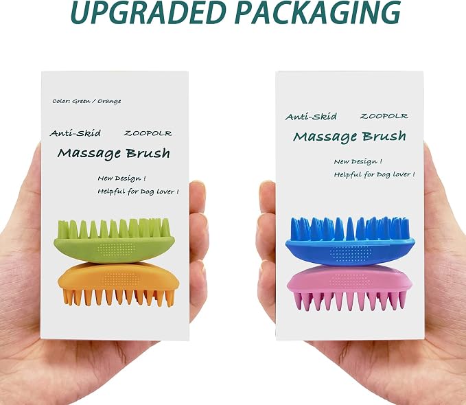 Pet Silicone Shampoo Brush for Long & Short Hair, Medium Large Pets Dogs Cats - Image 7