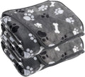 Dog Blanket Paw Bone Pattern 1 Pack 2 Super Soft Warm Flannel Sofa Cover Car by AIWEKHOME