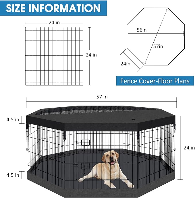 Foldable Metal Wire Dog Pen Pet Playpen Dog Fence Indoor Exercise Pen Enclosure - Image 5