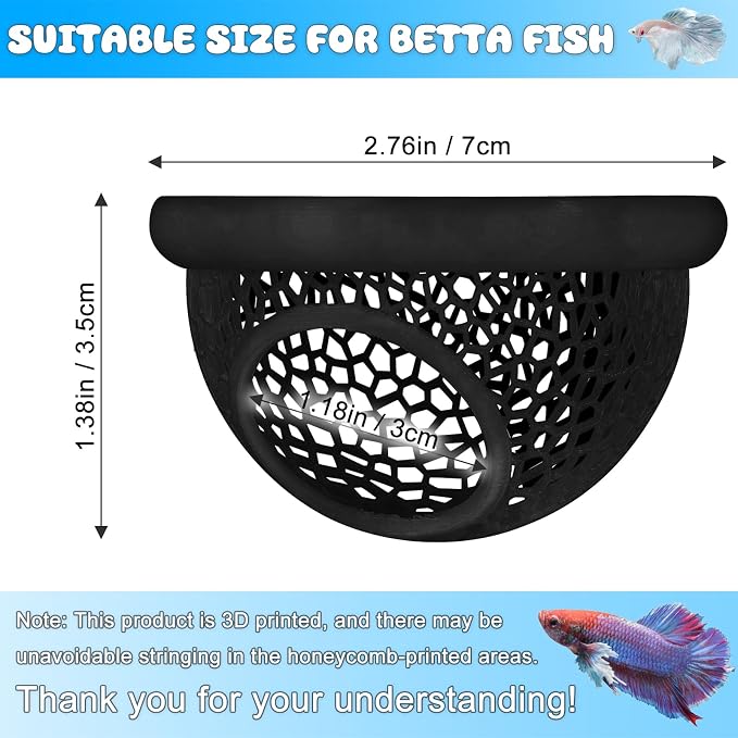 Floating Betta Hide & Shrimp Cave – 3D Printed Aquarium Decor, Feeding Ring & - Image 3