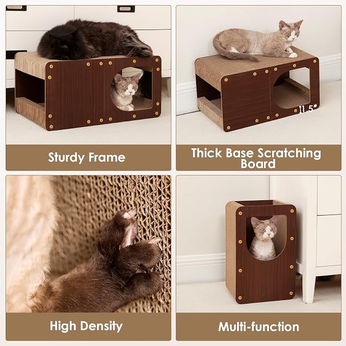 EHEYCIGA Cardboard Cat Scratcher House, 23-Inch Corrugated Cat Scratcher - Image 5