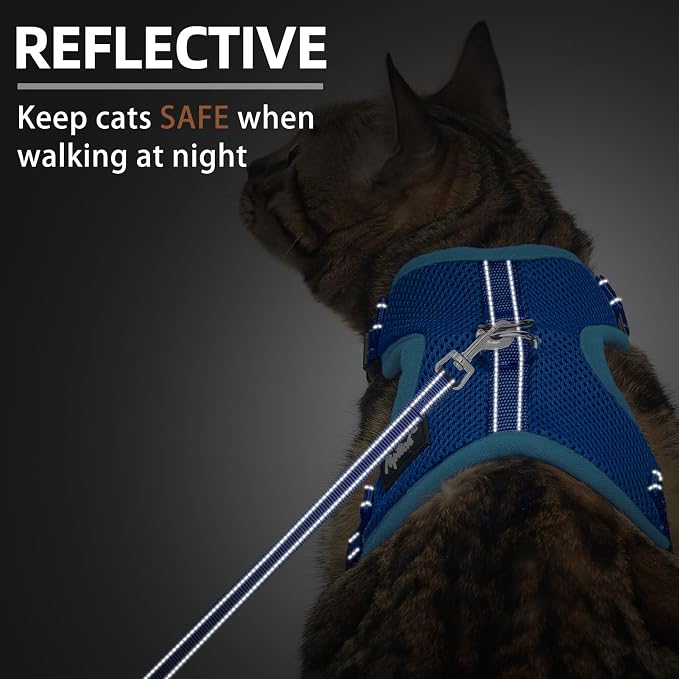 PUPTECK Cat Harness and Leash Set Escape Proof, Reflective Adjustable Soft Mesh - Image 5