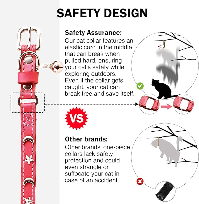 Leather Cat Collars for Boy Girl Cats - Image 5