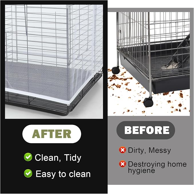 Bird Cage Seed Catcher, Universal Adjustable Birds Cages Cover Net Liner - Image 6