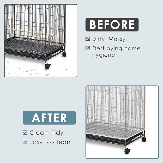 Bissap Bird Cage Seed Catcher, 90-118‘’ Universal Birdcage Net Nylon 31.8'' H - Image 5