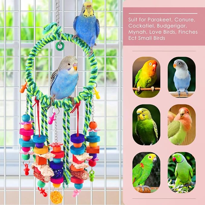 KATUMO Bird Toys, Parakeet Swing Parrot Perch Cockatiel Shredding Toys Conure - Image 5