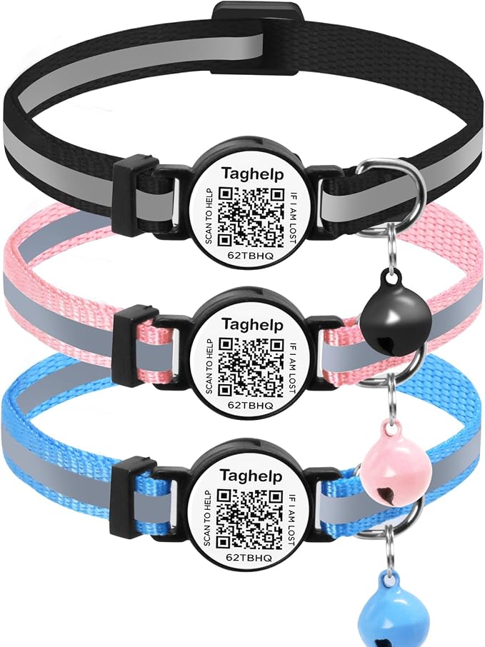 3 Pack Cotton Breakaway Cat Collars by Taghelp