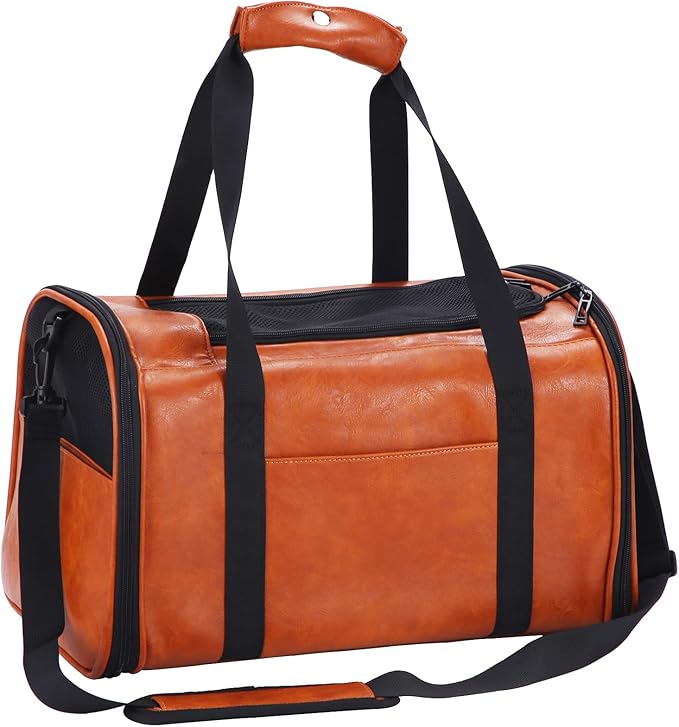 Fashion Leather Dog Carrier Cat Carrier Airline Approved Pet Carrier by StylishConfidentElegant