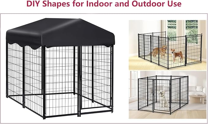 Dog Kennel Outdoor, 4.5' x 4' x 4' Outside Dog Kennel - Image 9