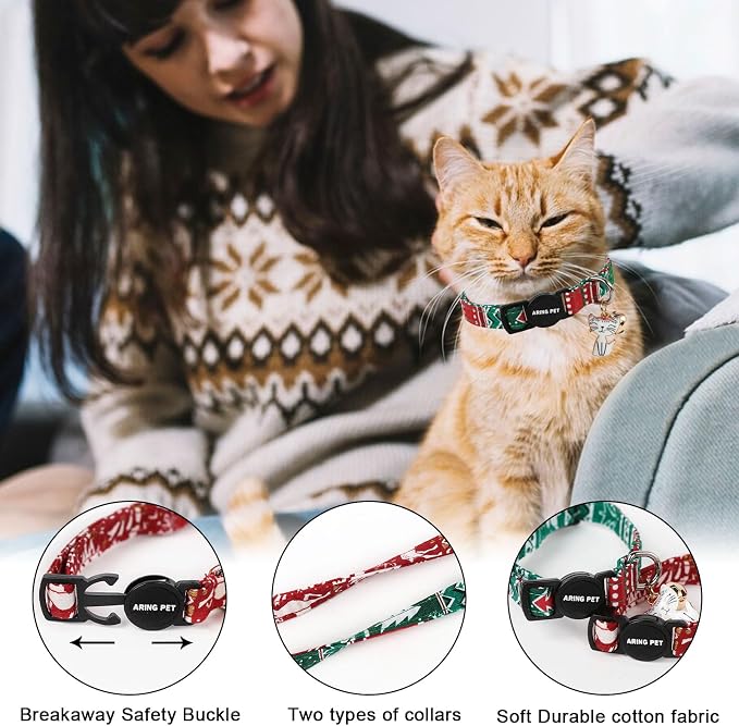 ARING PET 2 Pack Christmas Cat Collars-Cute Cat Collar Breakaway - Image 2