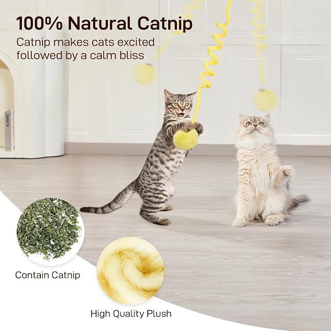 Potaroma Hanging Fluffy Cat Catnip Ball Toys 3 Pcs - Image 4