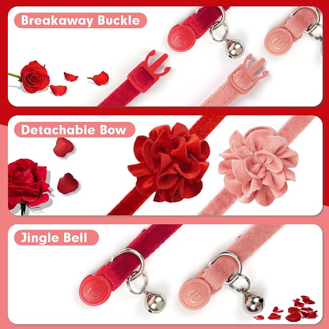 azuza 2 Pack Cat Collar Floral - Image 7