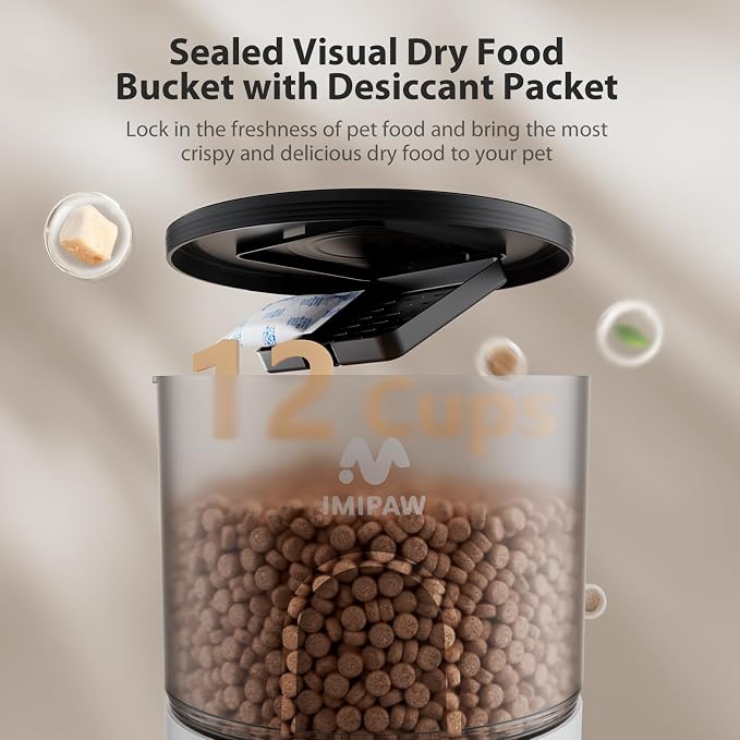 IMIPAW Automatic Cat Feeder and Water Fountain, Timed Dry Food Dispenser - Image 7