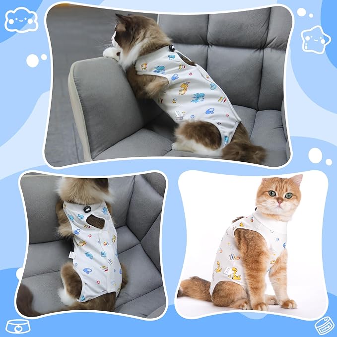 Cat Recovery Suit Female, Breathable Cat Onesie After Surgery Female - Image 4