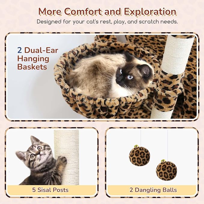 Globlazer Heavy Duty Cat Tree, 74inch Sturdy Cat Tower - Image 4