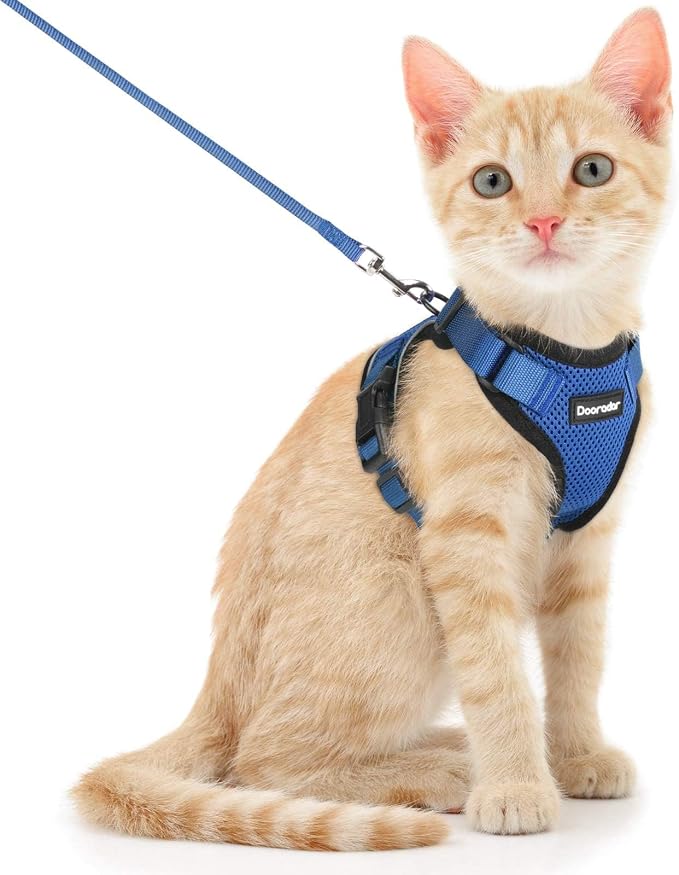 Dooradar Cat Harness and Leash Set, Escape Proof Safe Adjustable Kitten Vest by Dooradar