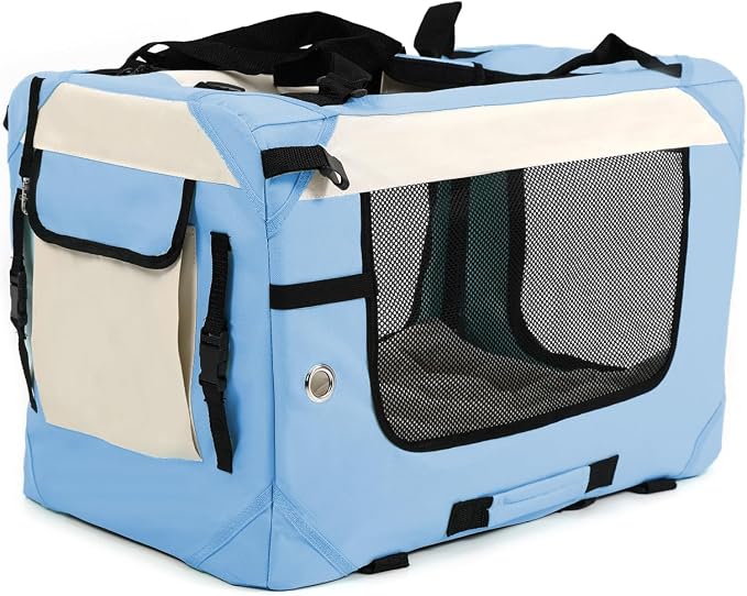 Large Cat Carrier Collapsible Travel Dog Crate Portable Soft-Sided Pet Kennel - Image 4