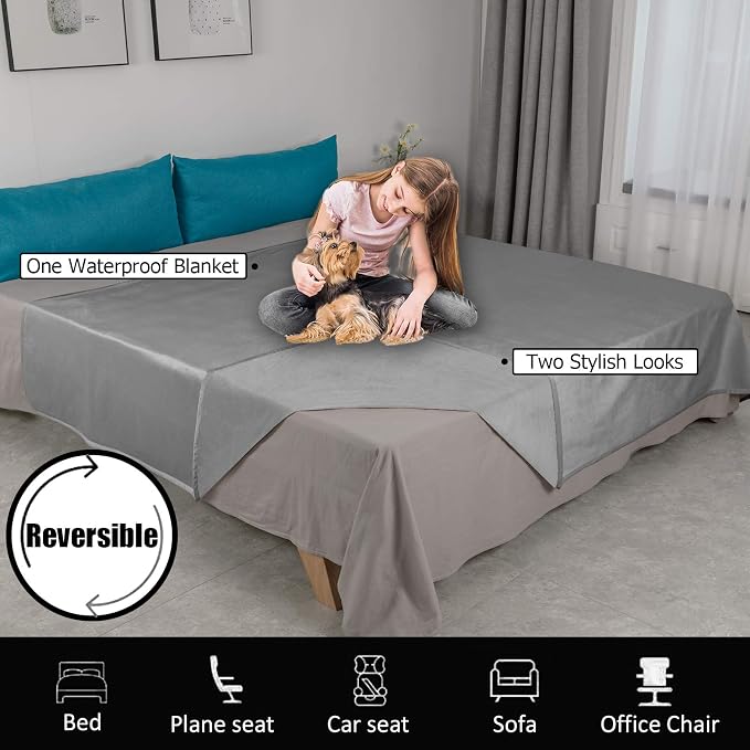 Ameritex Pet Bed Blanket Reversible 100% Waterproof Velvet Super Soft - Image 6