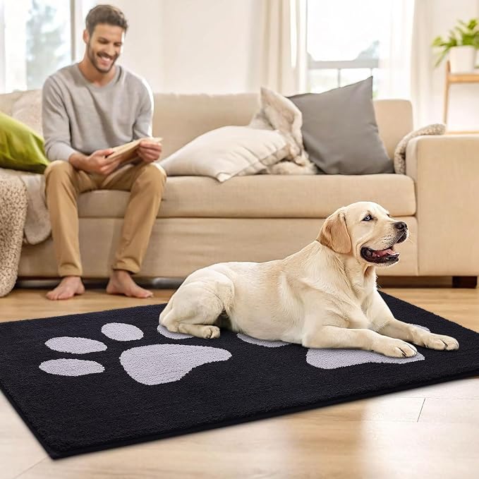 Buganda Dog Door Mat for Muddy Paws, Absorbent Dirt Trapper Washable Indoor - Image 8