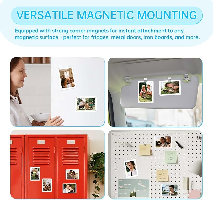 6 Pack Magnetic Car Visor Photo Holder – Personalized Acrylic Clip - Image 4
