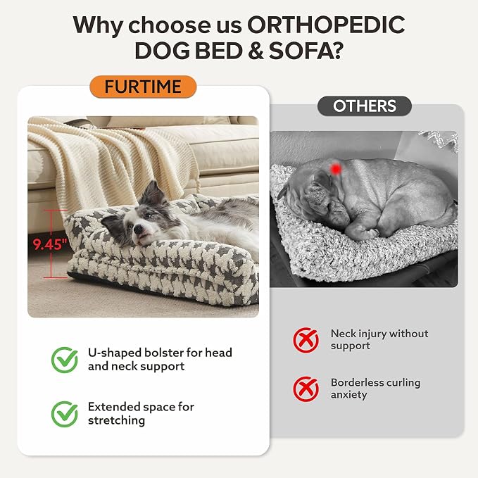 Orthopedic Dog Beds for Medium Dogs Washable, Detachable Side Bolster and Pillow - Image 3