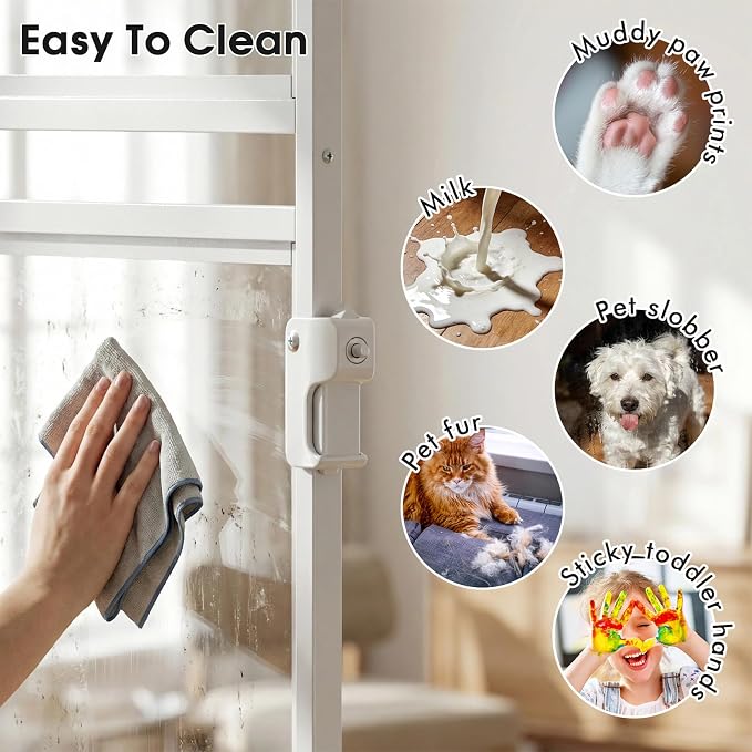 78.7" Extra Tall Cat Gate, Adjustable 27.5"-37.4" Wide Pet Proof Safety Gate - Image 2