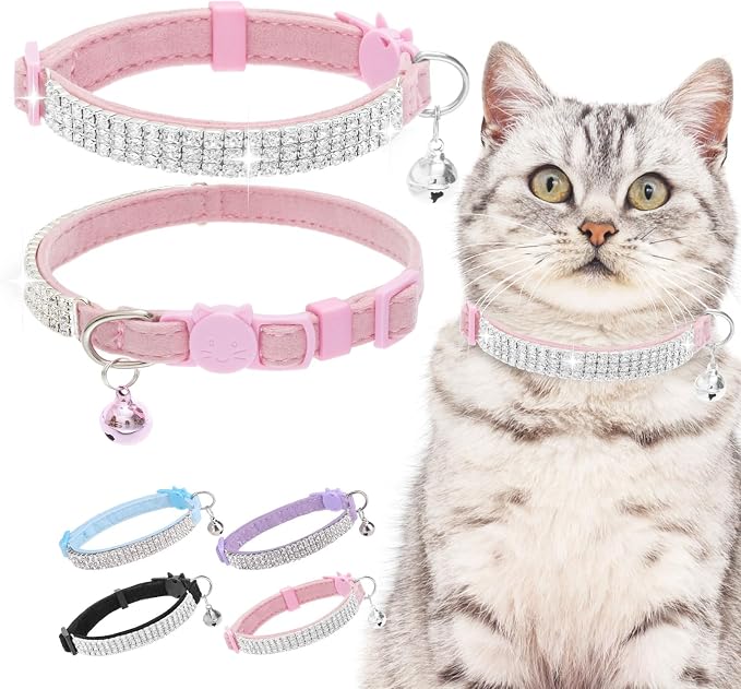 EXPAWLORER Soft Velvet Safe Cat Collars by EXPAWLORER