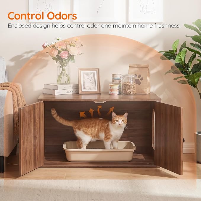 HOOBRO Cat Litter Box Enclosure, Hidden Litter Box Furniture - Image 8