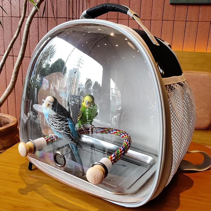 Small Bird Travel Backpack Carrier Cage, Backpack to Transport Backpack Carrier - Image 5