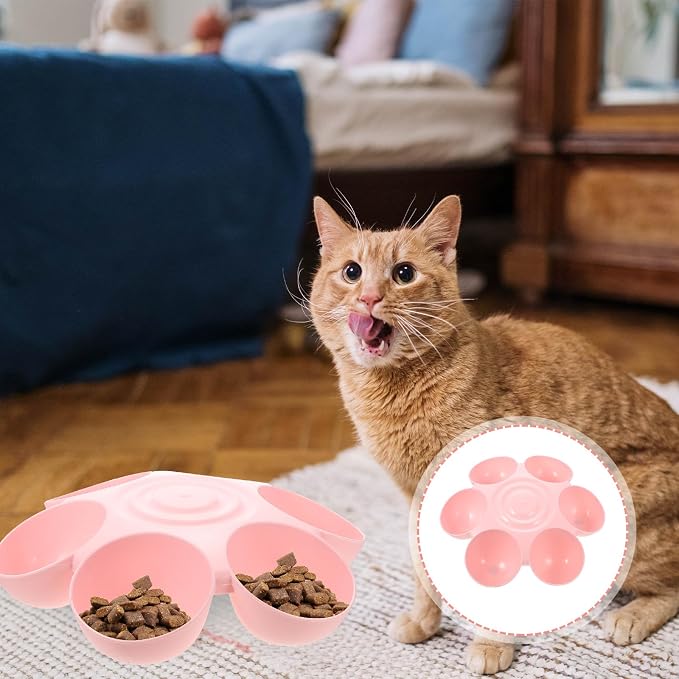 Multipurpose Flowers Pet Feeding Bowl 14.17 Inch Plastic Cat Feeder Dog Treats - Image 8