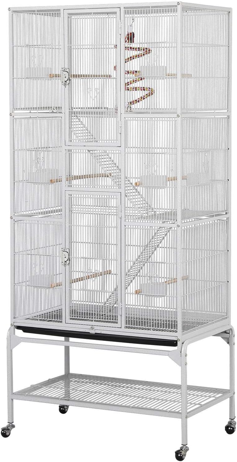 Yaheetech 69'' Extra Large Bird Cage Metal Parrot Cage w/Detachable - GlobalHabitat Supply