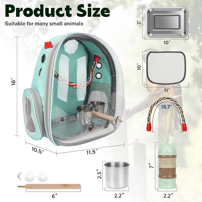Rypet Bird Carrier Backpack Parrot Portable Breathable Bag Pet Bird Lightweight - Image 2