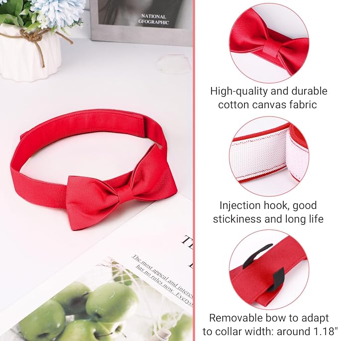 Segarty Dog Bowties for Extra Large Dogs Neck Girth 16.5-21.3in, Adjustable Red - Image 2