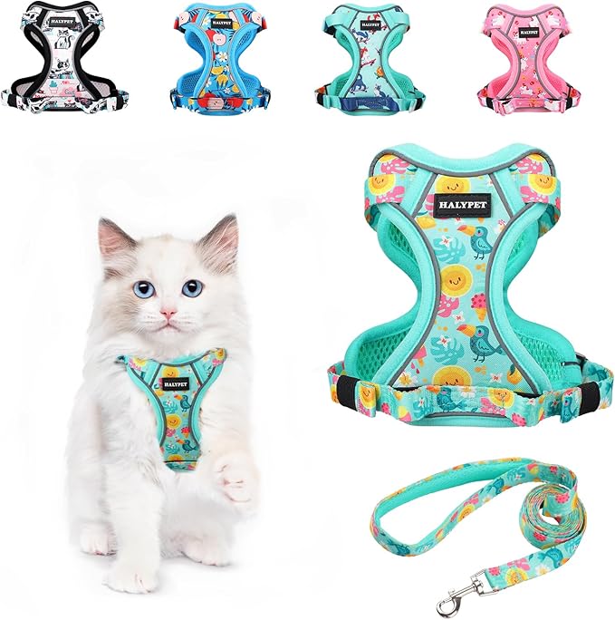 Halypet Cat Harness and Leash Set Cute Escape Proof Vest Harness by DOMoreWithYourPet