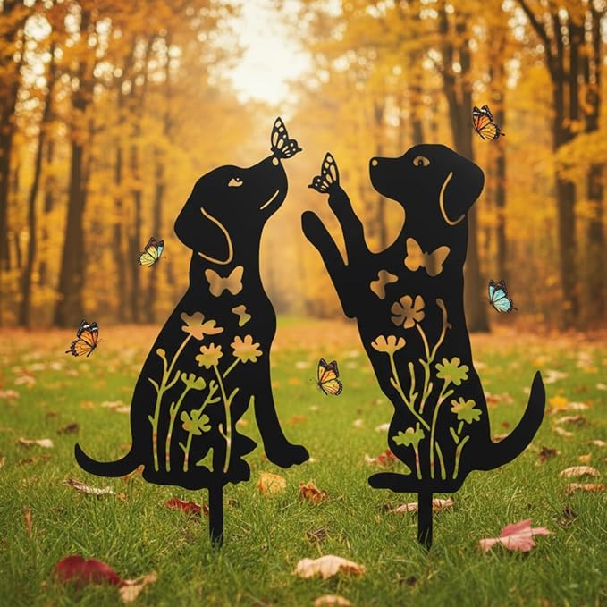 Metal Dog Garden Decor for Outside 2 Pack, Pet Yard Art, Weather Resistant - Image 5