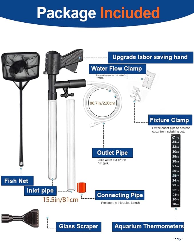 QZQ Aquarium Gravel Cleaner Vacuum Fish Tank Vacuum Cleaner Tools - Image 2