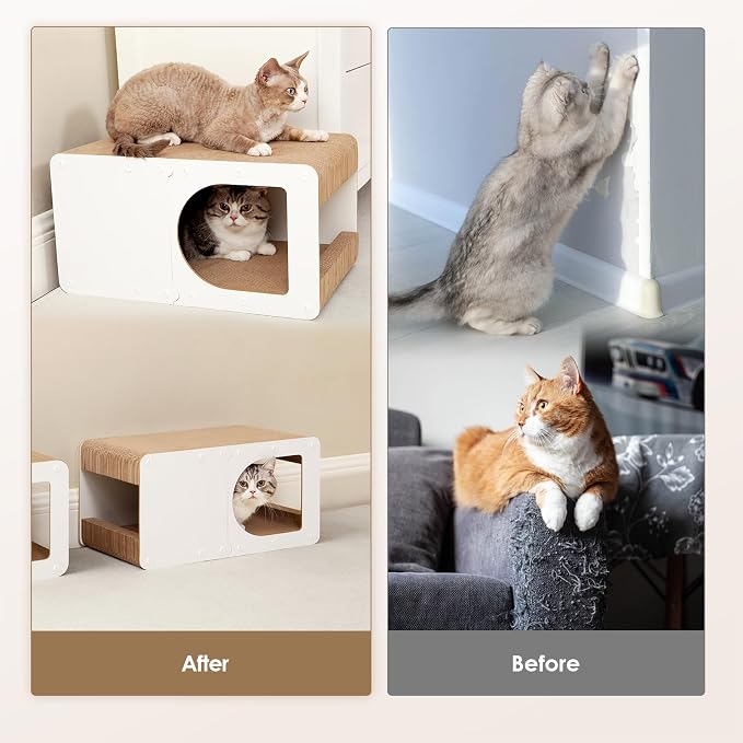 EHEYCIGA Cardboard Cat Scratcher House, 20-Inch Corrugated Cat Scratcher - Image 3