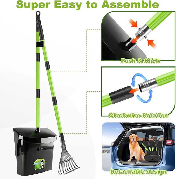 Pooper Scooper Swivel Bin & Rake - Image 4