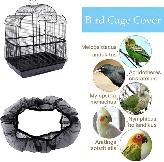 Universal Bird Cage Seed Catcher, Seed Catcher Guard Net Cover, Parrot Nylon - Image 3