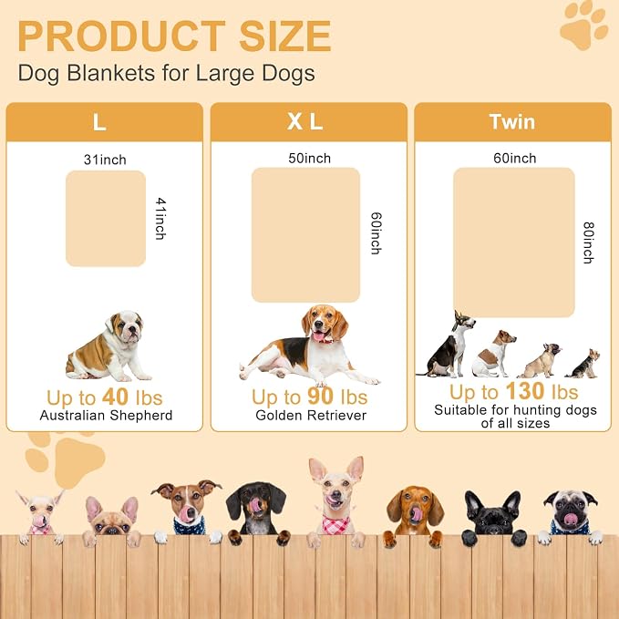 Dog Blanket for Large Dogs 3 Pack Dog Cat Flannel Blankets Washable Soft Pet - Image 5