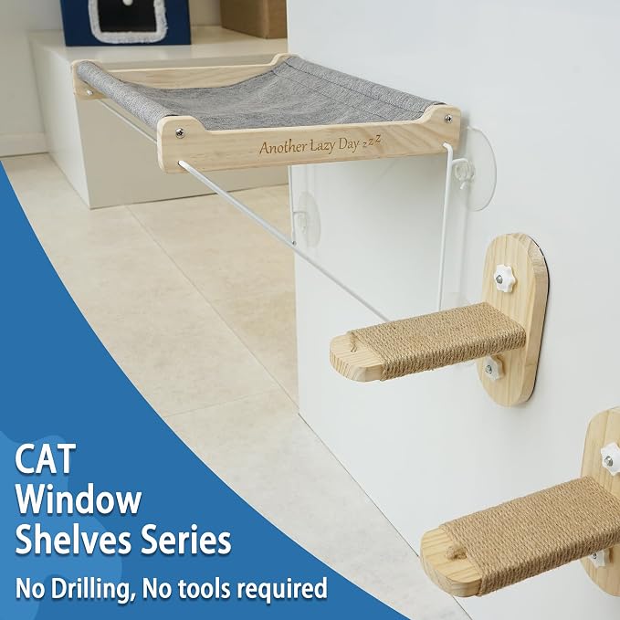 PETKARAY Cat Window Shelf, Original Cat Window Perch Stairs, Durable Kitty Seat - Image 5