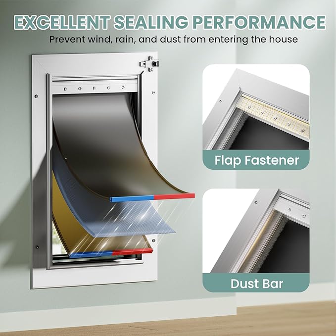 3-Flap Insulated Aluminum Dog Door - Image 3