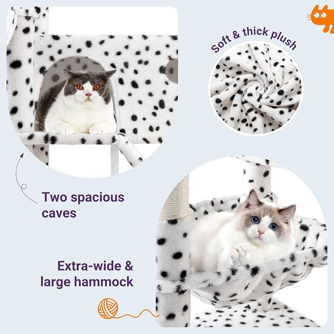 Allewie 81 Inches Tall Cat Tree/Multi-Level Large Climbing Tree House and Towers - Image 6