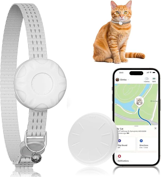 Cat Tracker, MINI GPS Tracker for Cats, Pet Tracker for Cats Compatible by ZFSJTAG